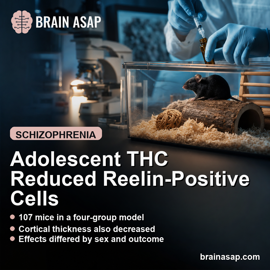 Adolescent THC Reduced Reelin-Positive Cells in Female Mice in a Dual-Hit Schizophrenia Model