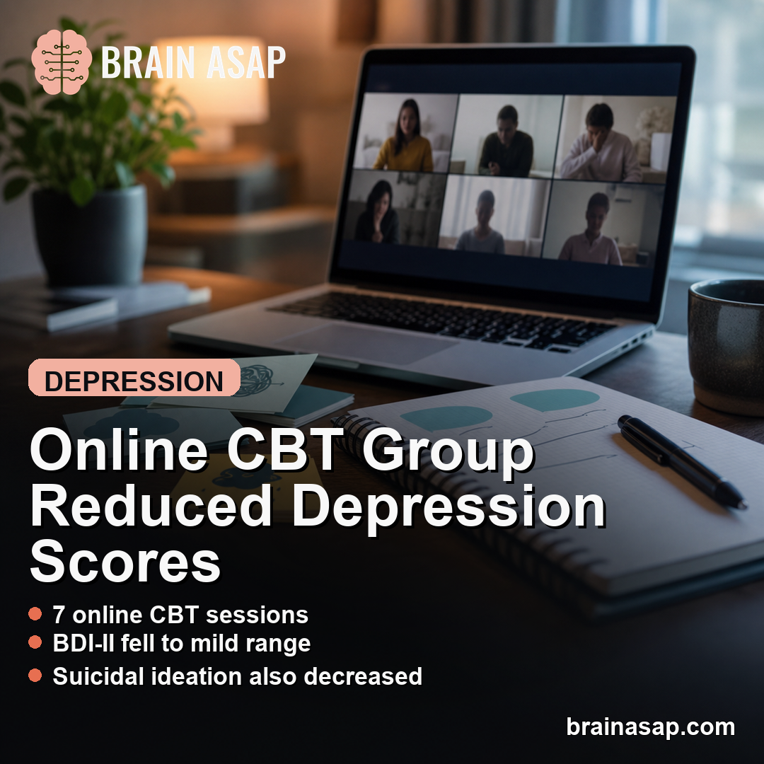 CBT Online Self-Help Group Reduced Depression Symptoms in RCT