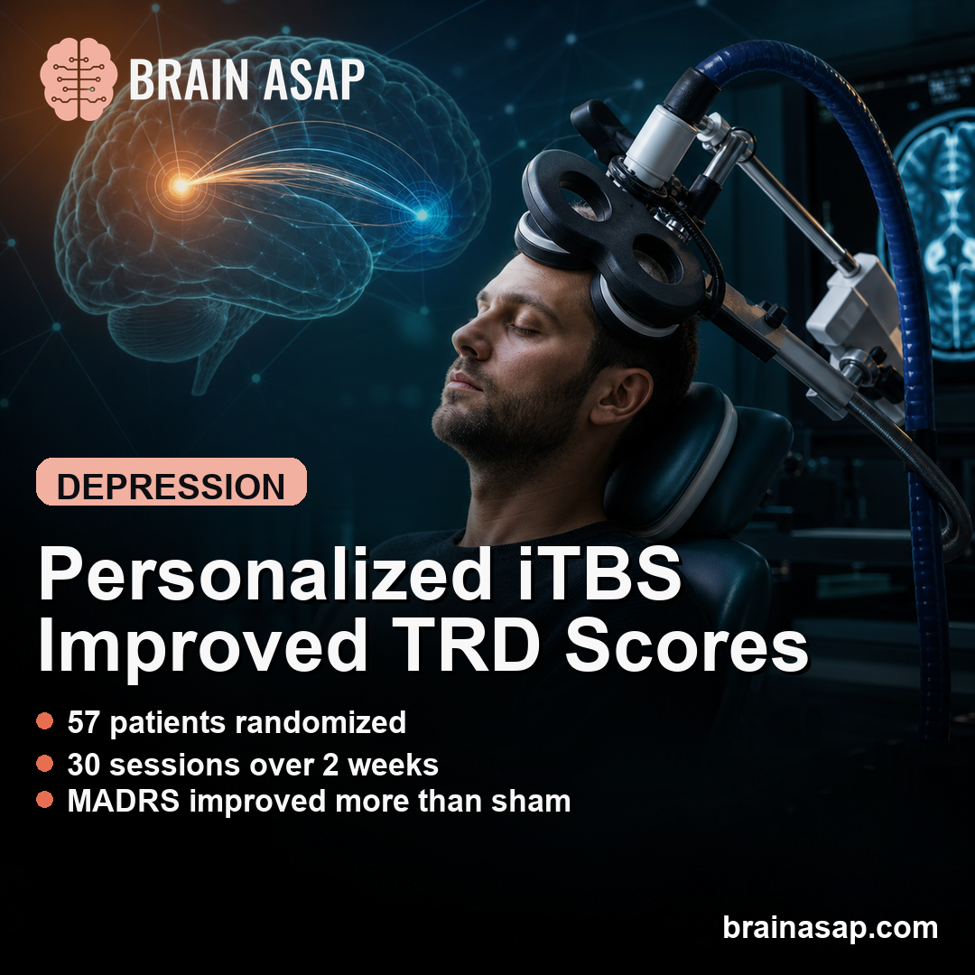 Connectivity-Guided iTBS Improved Inpatient Treatment-Resistant Depression Scores