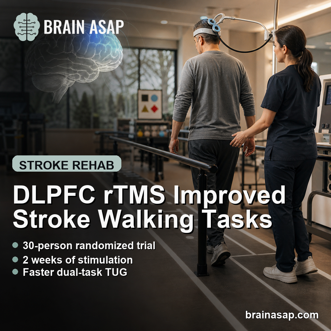 DLPFC rTMS Improved Dual-Task Walking After Subacute Stroke