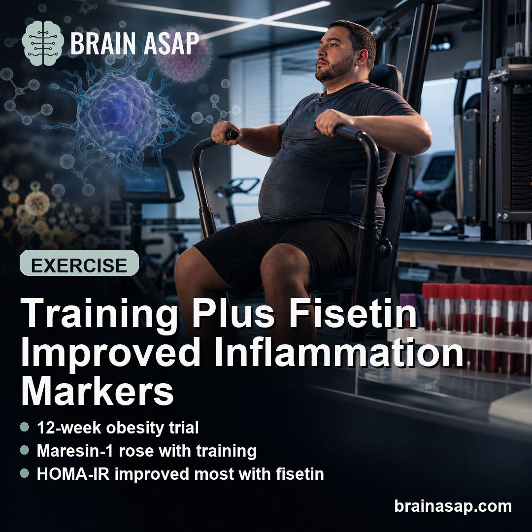 Fisetin Plus Training Improved Maresin-1 and HOMA-IR in Obesity Trial