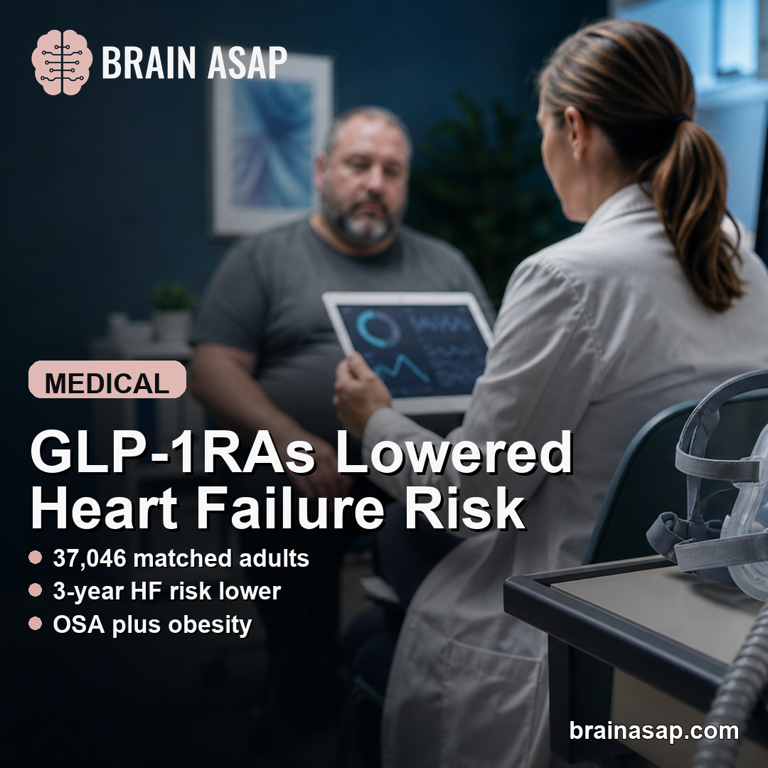 GLP-1RAs Linked to Lower Heart Failure Risk in Obstructive Sleep Apnea