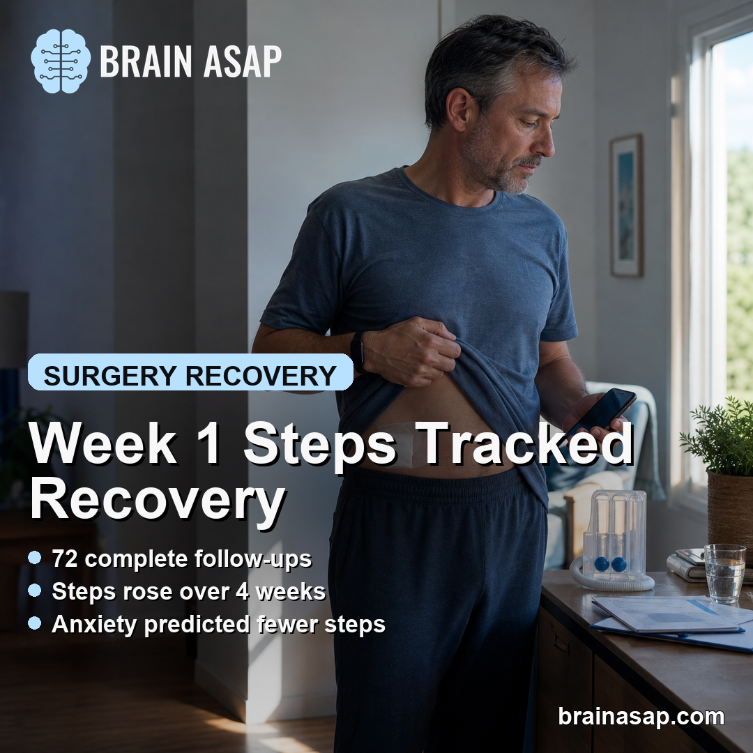 Week 1 Step Counts and Anxiety Tracked Recovery After Day-Case Lung Wedge Surgery