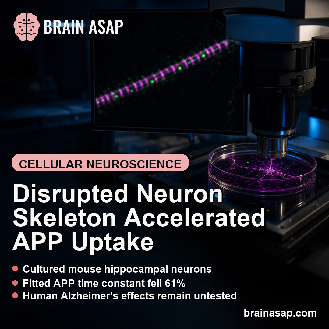 Membrane Skeleton Disruption Reduced APP Uptake Time Constant in Cultured Mouse Neurons