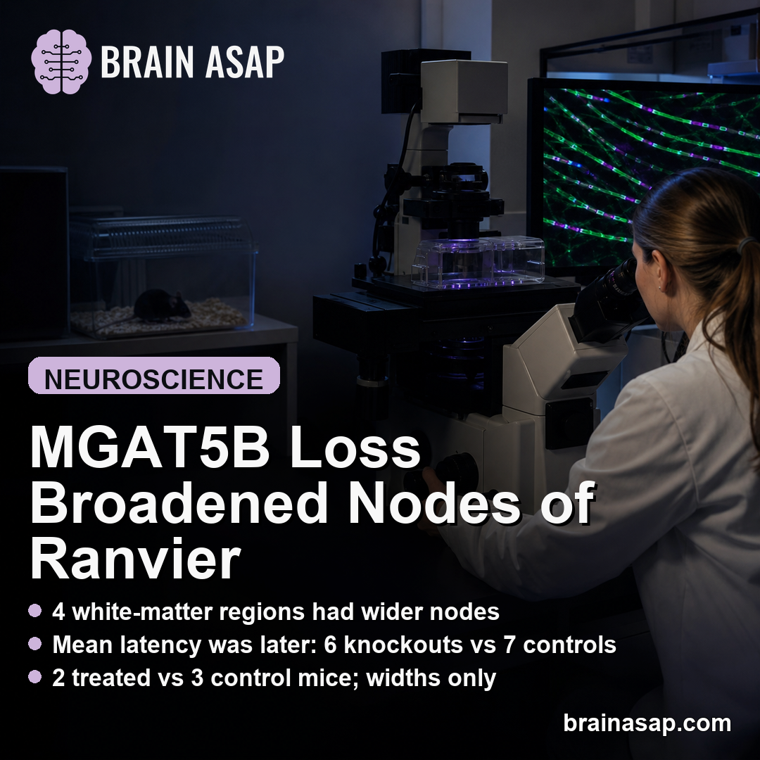 MGAT5B Loss Broadened Nodes of Ranvier and Delayed Axonal Conduction in Mice