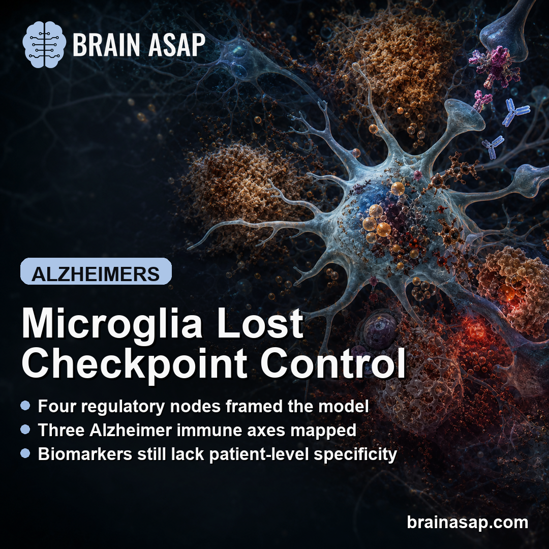 Microglial Checkpoint Collapse Mapped Alzheimer Neuroimmune Therapy Axes