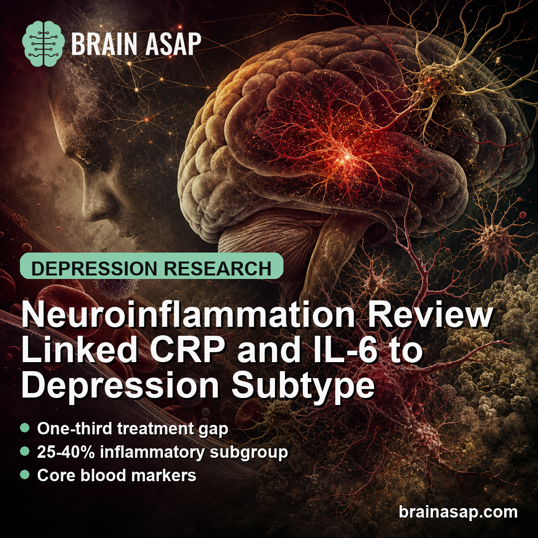 Neuroinflammation Review Linked CRP and IL-6 to Depression Subtype