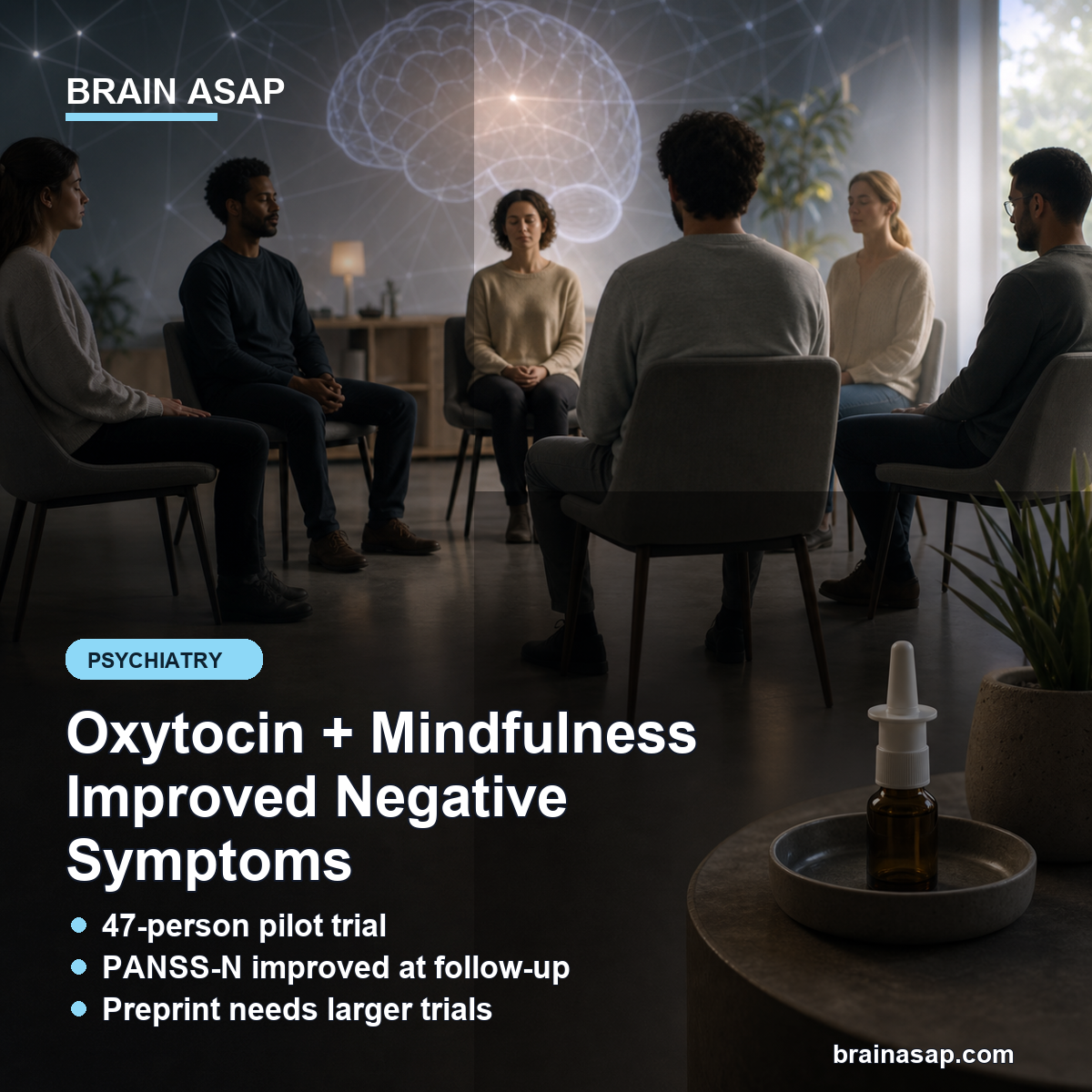 Oxytocin Plus Mindfulness Group Therapy Reduced Schizophrenia Negative Symptoms