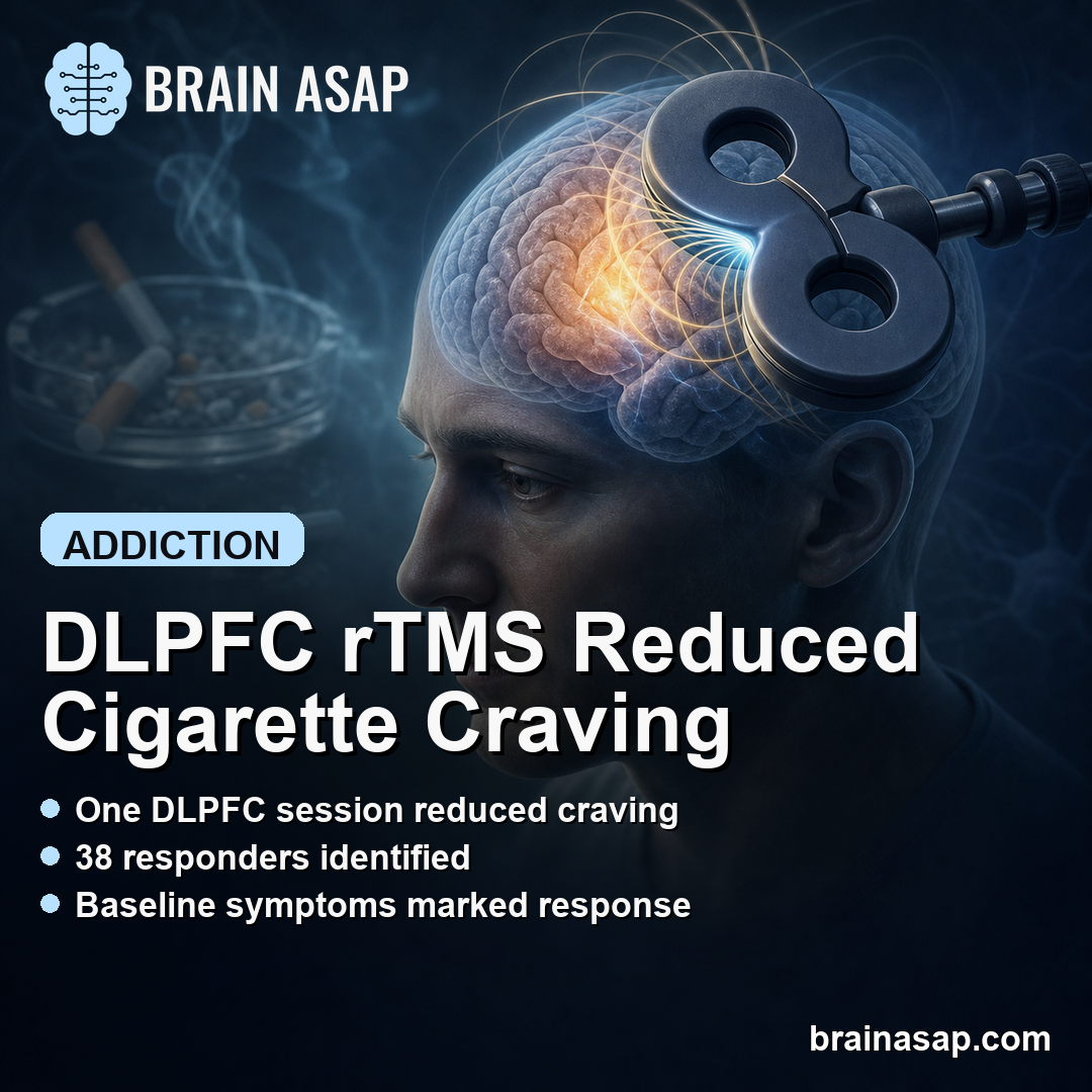 DLPFC rTMS Reduced Cigarette Craving: Heavier Baseline Symptoms Marked Responders
