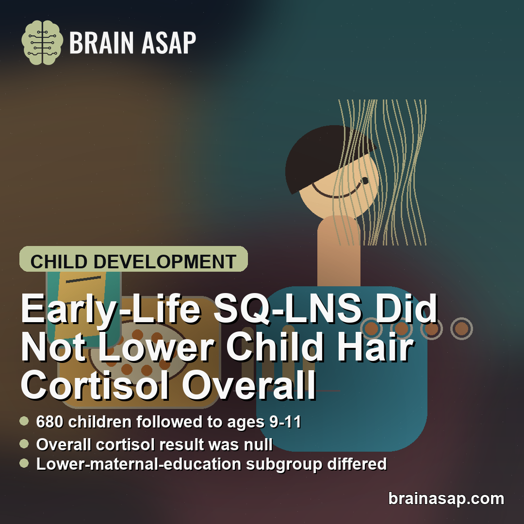 Early-Life SQ-LNS Did Not Lower Child Hair Cortisol Overall