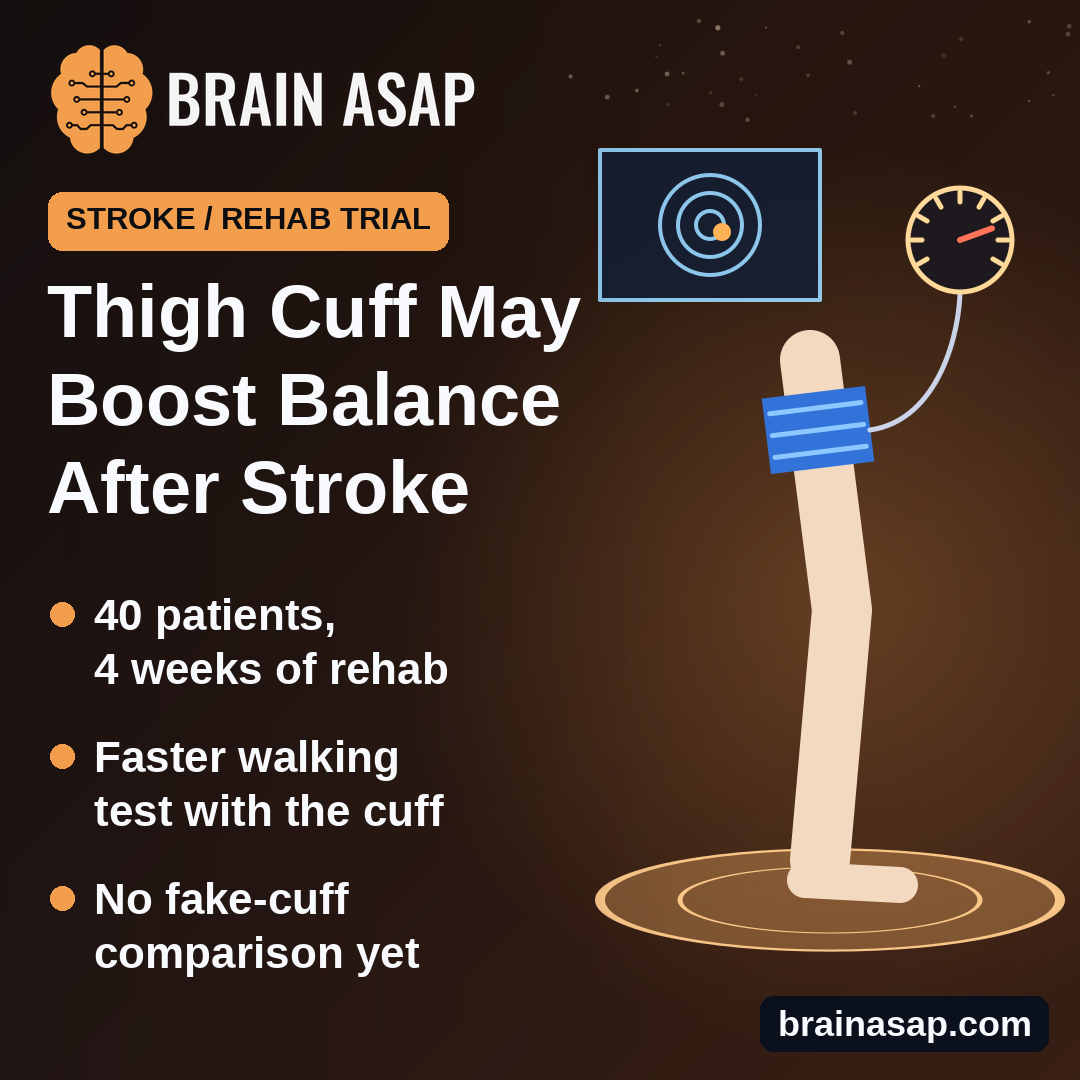 Adding a Thigh Cuff to Balance Training May Boost Leg Recovery After Stroke
