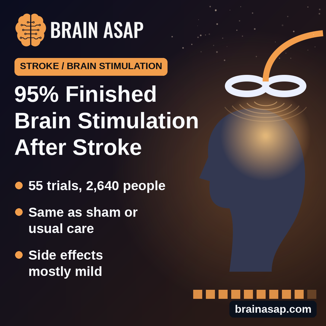Brain Stimulation for Stroke Arm Rehab: 95% Finished Treatment, Side Effects Mostly Mild