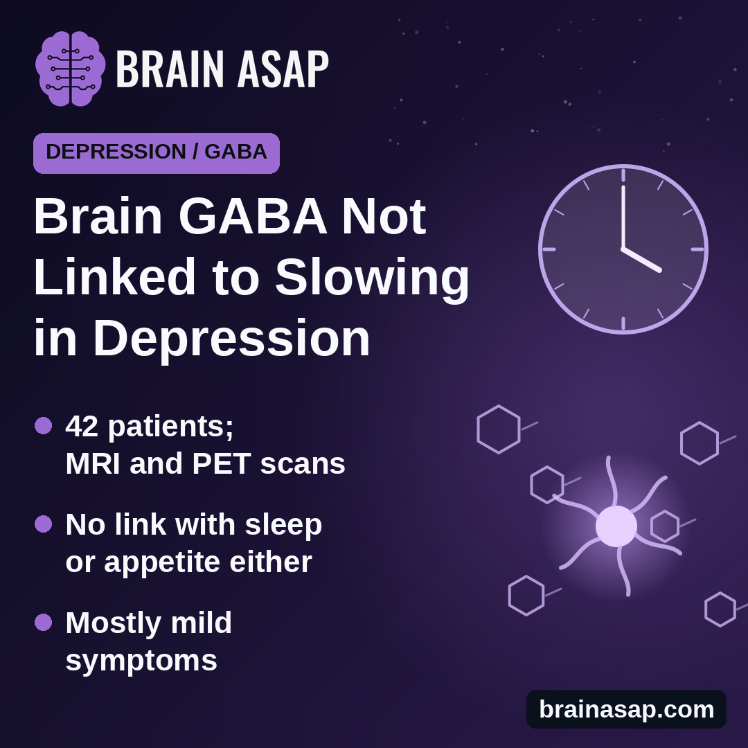 Brain GABA Not Linked to Slowed Movement, Early Waking or Appetite Loss in Depression