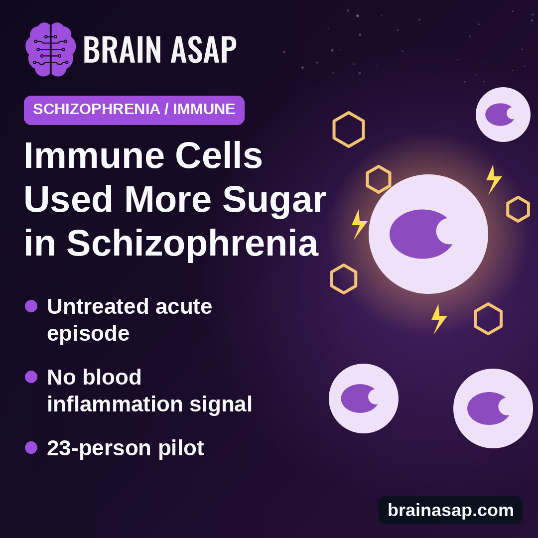 Immune Cells Burned More Sugar in Untreated Schizophrenia